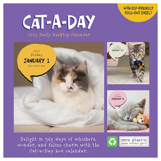 2027 Cat A Day Daily Desktop Calendar